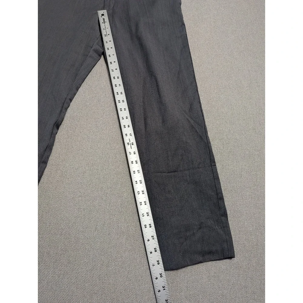 Hart Schaffner Marx Men's Gray 36x30 Wool Flat Front Dress Pants Trousers Office